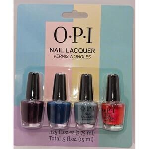 OPI Nail Polish Mini Set Of 4 Bottles Nail Lacquer 0.125 fl oz each Travel Size